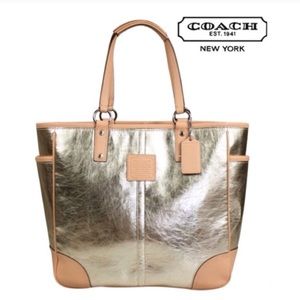 Coach Metallic Gold Tote Bag